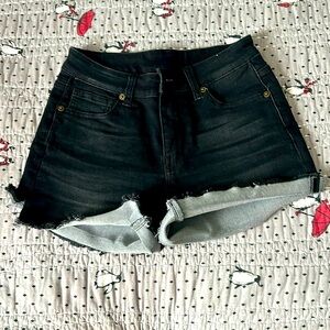 Gently used born primitive flex stretchy black wash jeans shorts size small